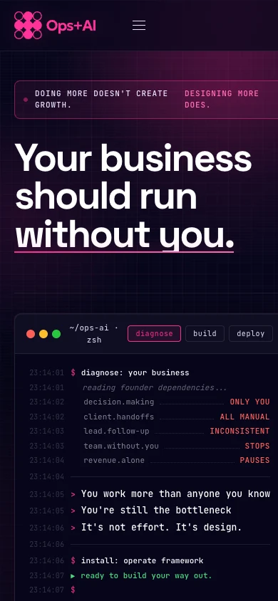 Ops+AI mobile website